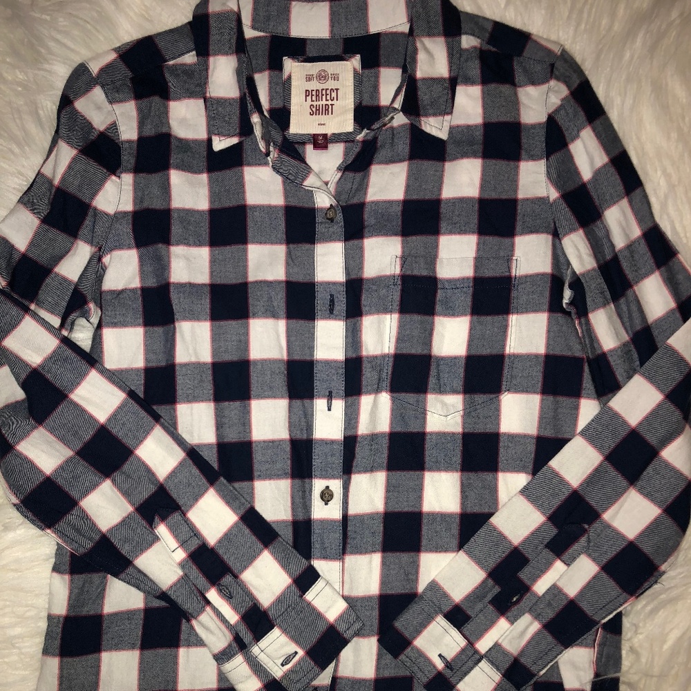 Blue and white flannel